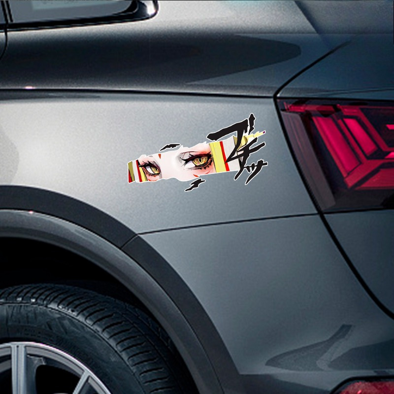 Yellow Laptop Accessories - Gele anime autosticker, waterdichte vinyl sticker