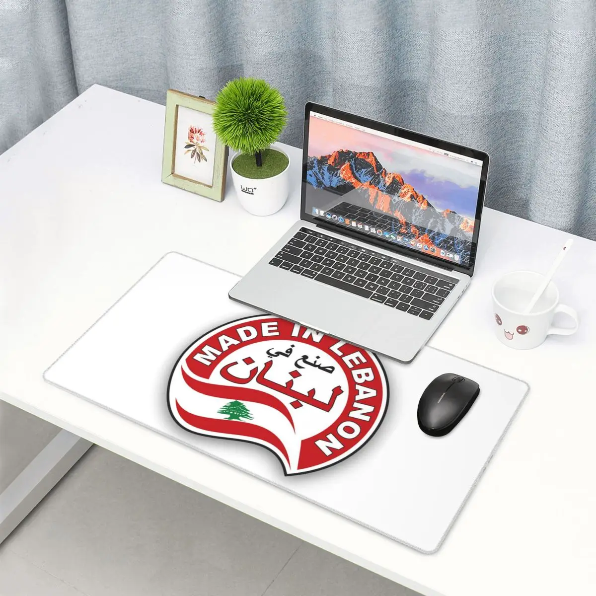 Laptop Accessories Lebanon - Grote muismat Libanon aquarel Libanon vlag