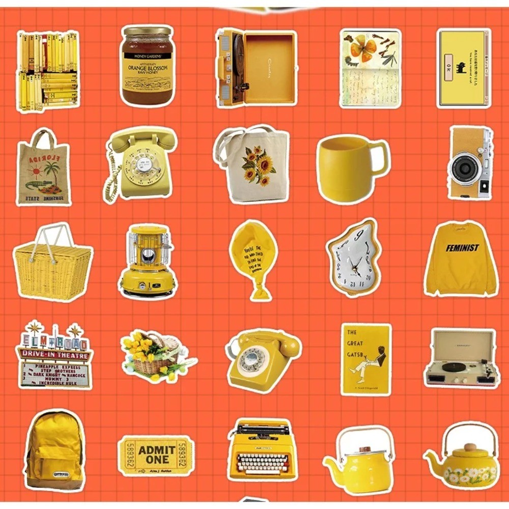 50 stuks esthetische gele vint - Yellow Laptop Accessories recensie en prijs