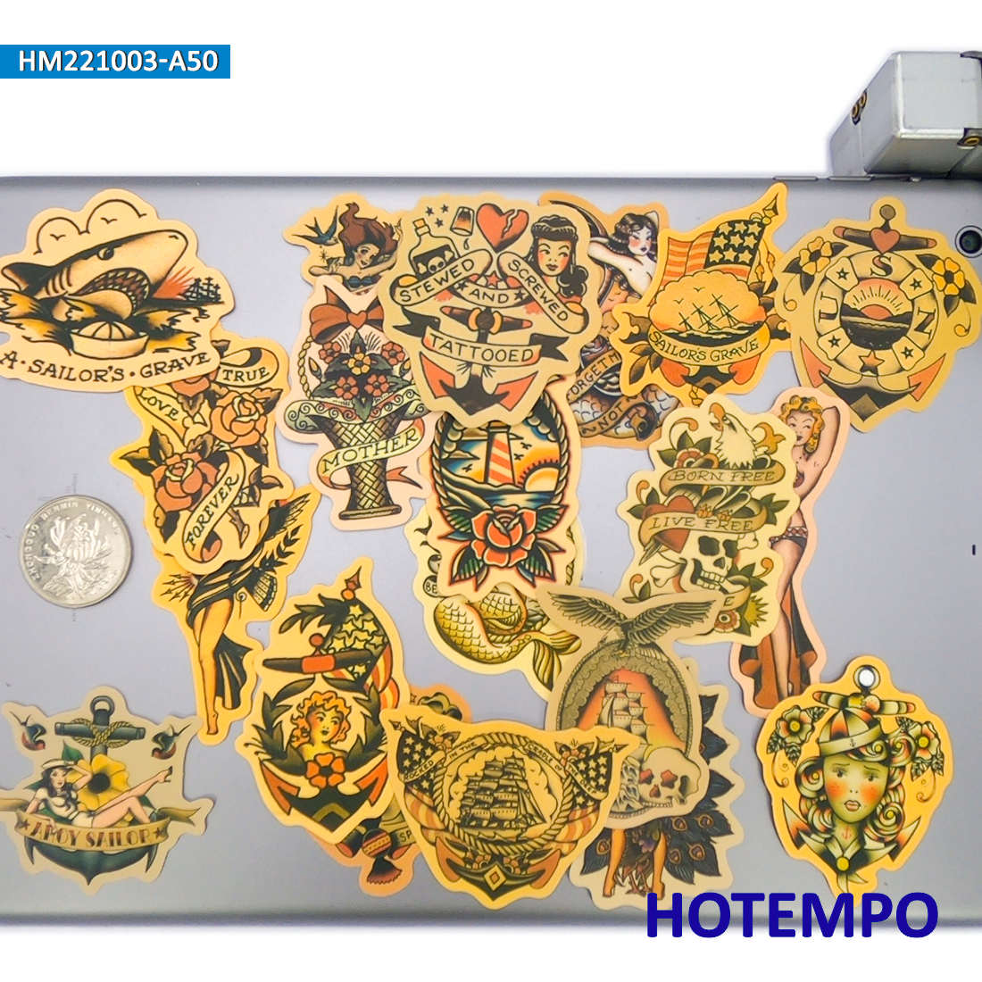 50 stuks, Vergeelde Retro Deca - Yellow Laptop Accessories recensie en prijs